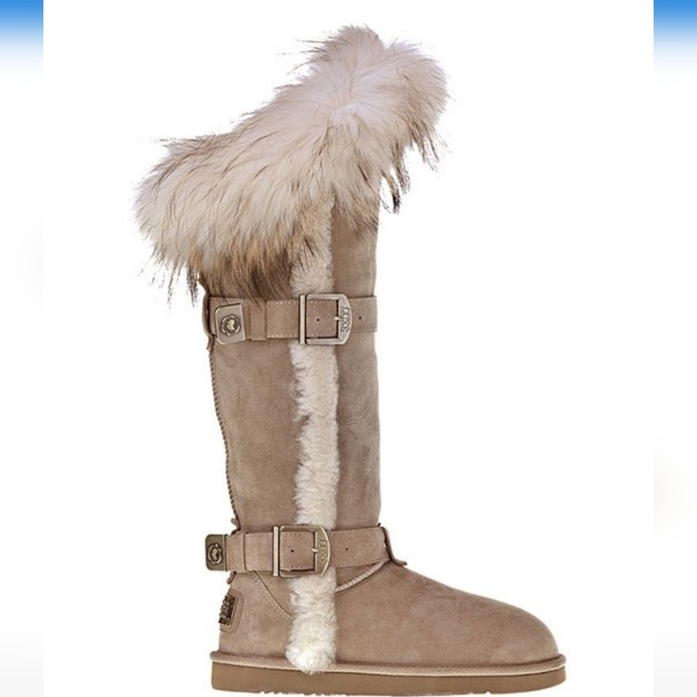 Australia Luxe Collective Tsar Tall Sheepskin Boots in Sand size 9 #415